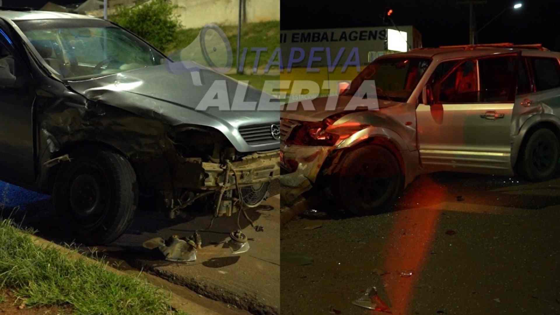 Acidente na rotatória da Av. Mário Covas deixa condutor ferido na noite desta quarta-feira