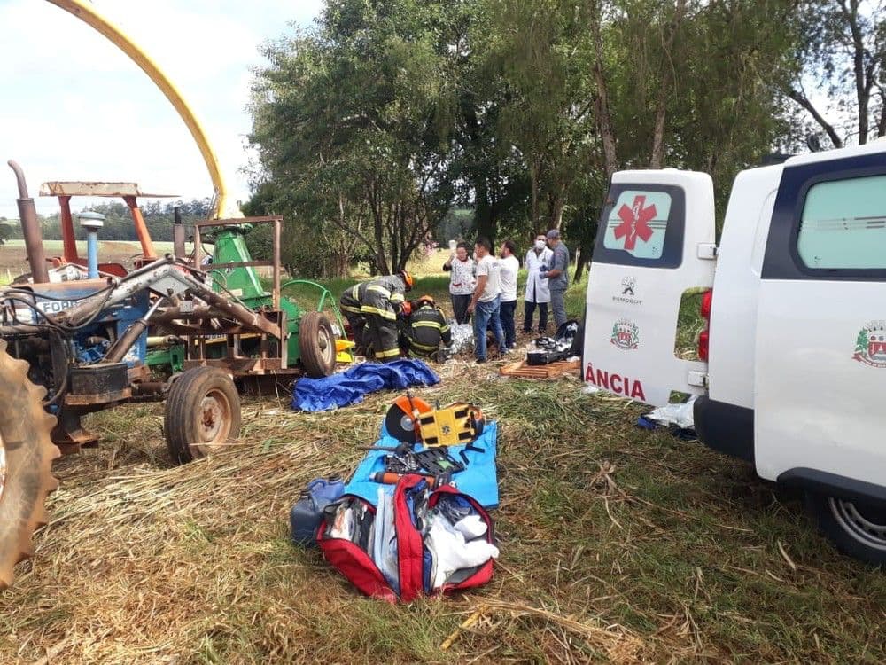 Trabalhador rural é resgatado em estado grave após acidente com máquina agrícola em Buri/SP