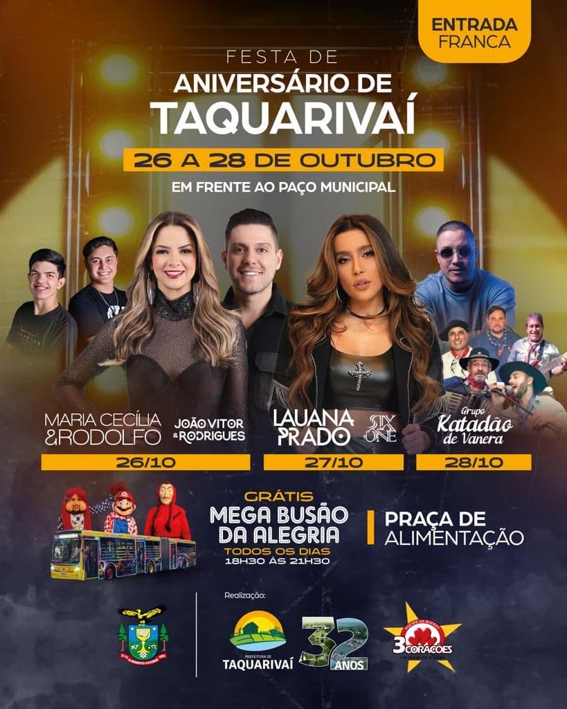 Taquarivaí comemora seus 32 anos em grande estilo!