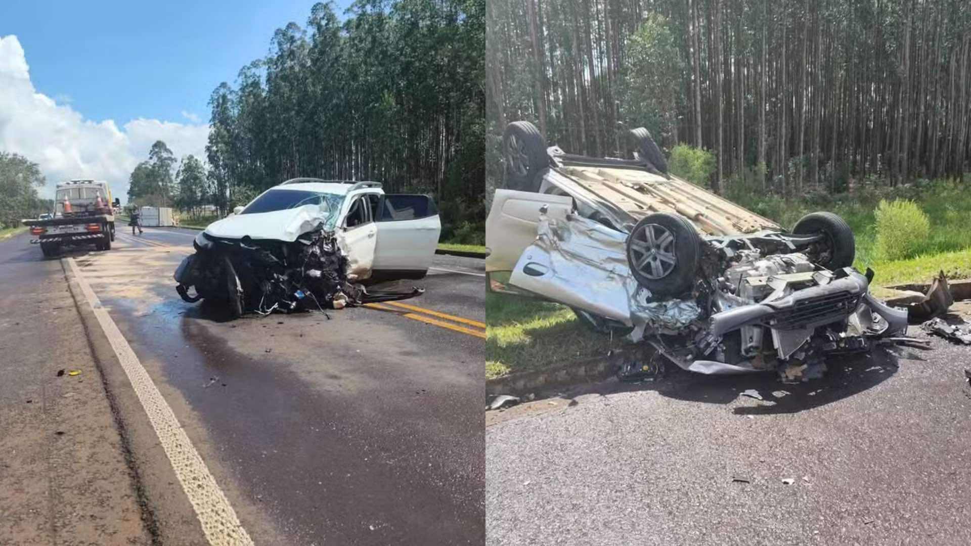 Três veículos batem e travam rodovia entre Arandu e Avaré