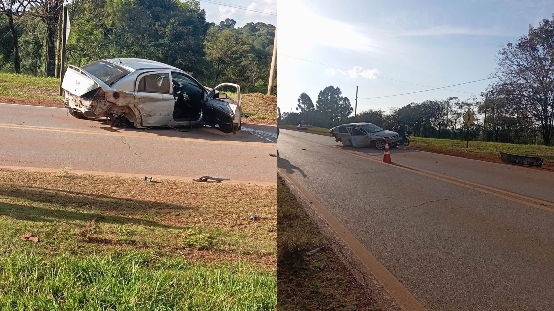 Mulher fica ferida em grave acidente na SP-249 entre Itapeva e Itaberá