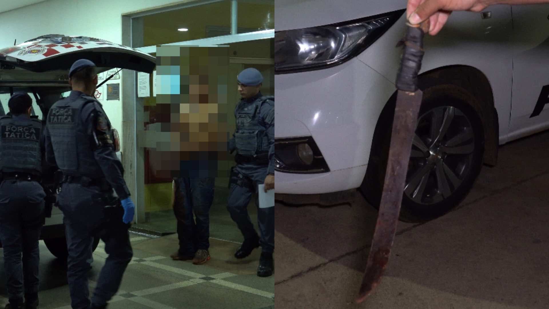 Mulher é agredida com facão e ex-companheiro é preso em flagrante no bairro Amarela Velha em Itapeva/SP