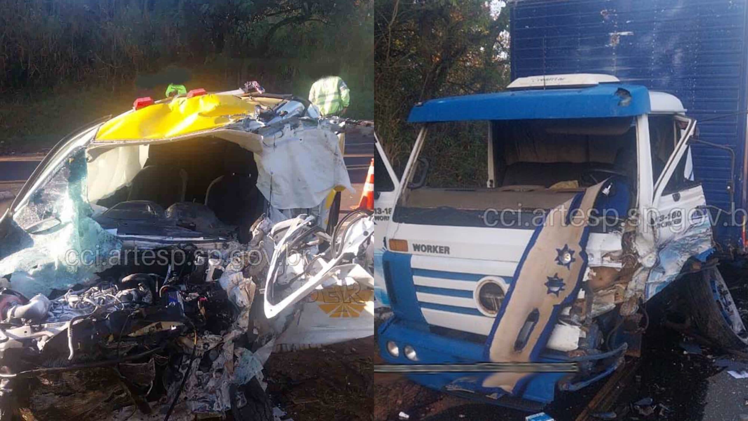 Motorista de Itapeva colide de frente com caminhão na SP-255 em Pratânia; acidente gera interdição por quase 7 horas