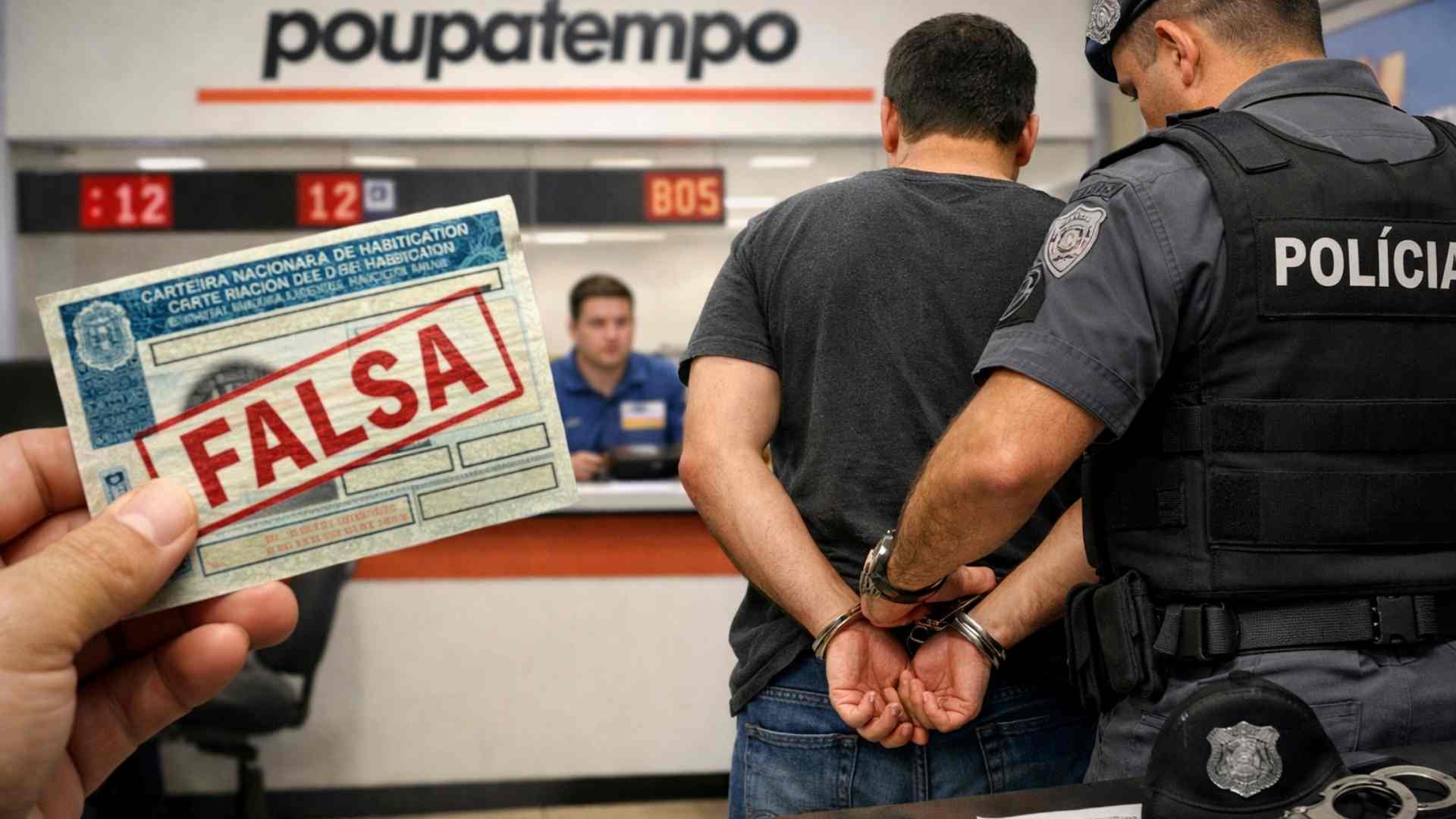 Homem é preso ao tentar renovar CNH falsa em unidade do Poupatempo no interior de SP