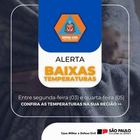 A Defesa Civil do Estado informa que, entre segunda-feira (03) e quarta-feira (05)