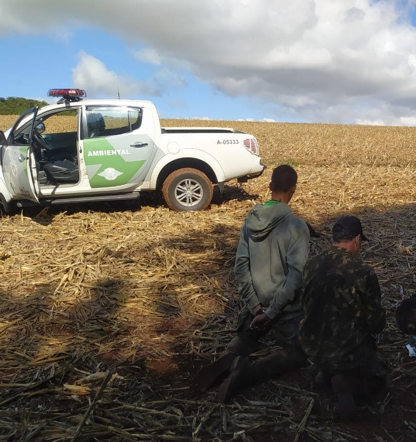 Polícia Militar Ambiental detém suspeitos por porte irregular de arma de fogo e caça sem autorização em Taquarivaí/SP